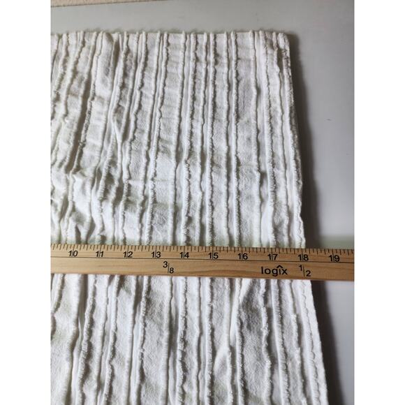 NICOLE MILLER HOME White Frayed Stripe STANDARD Pillow Shams - Set of 2 - Picture 8 of 10